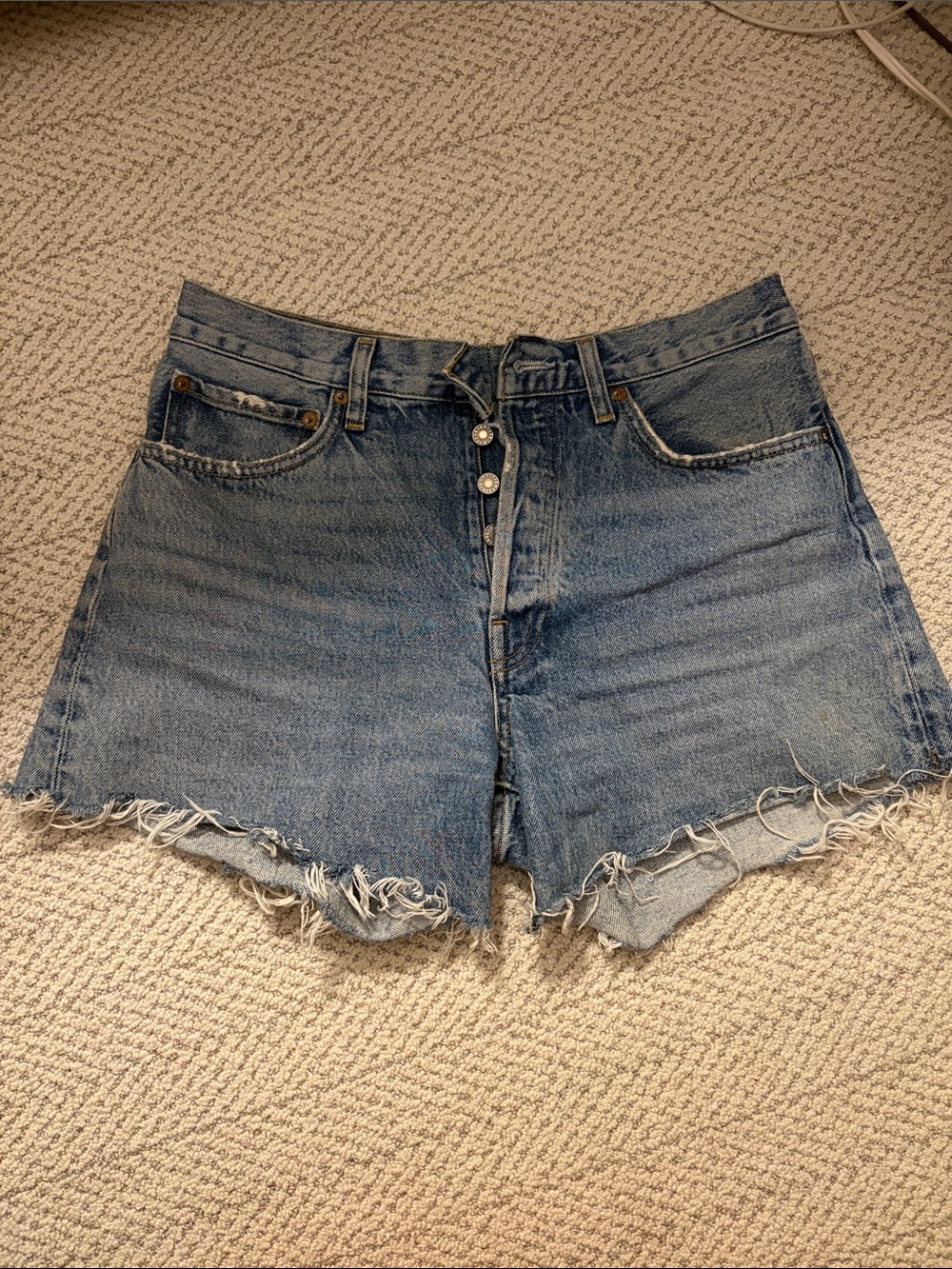 Agolde Parker Long Denim Short